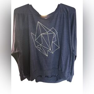 Navy Robbie Vergara Women's long sleeve scoop neck Top (L)